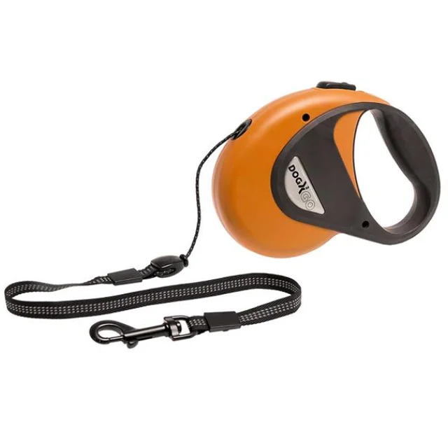 Поводок-рулетка Flamingo Dogx2Go Cord для собак до 20 кг, оранжевый, размер M, 8 м
