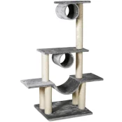 Комплекс Flamingo Scratch Tree спально-игровой, для котов, многоуровневый, серый, 104×57×140 см