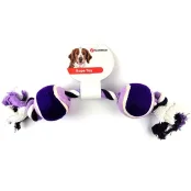 Игрушка Flamingo Cotton Rope Duotennis канат с двумя мячами, для собак