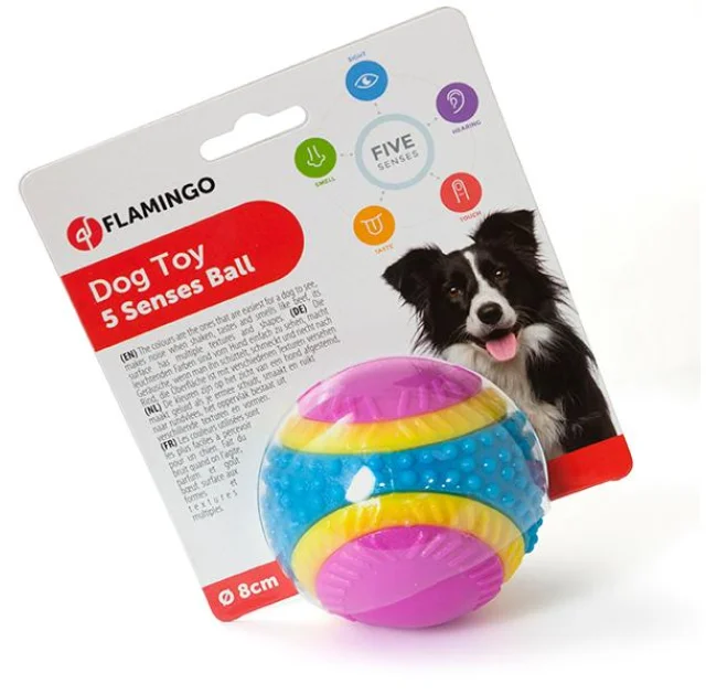 Игрушка Flamingo 5 Senses Ball для собак, резина, 8 см
