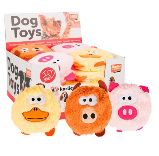 Игрушка Flamingo Head Plush мягкая, для собак, плюш, 13 см