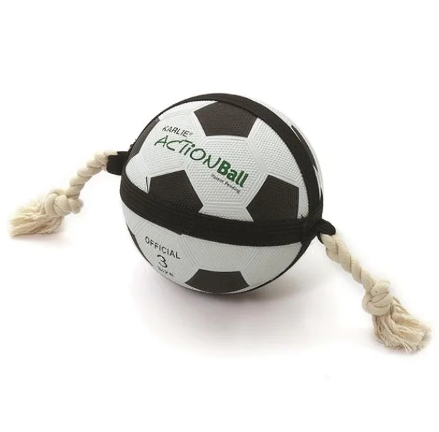 Игрушка Flamingo Actionball для собак, футбольный мяч на веревке, резина, 12.5 см