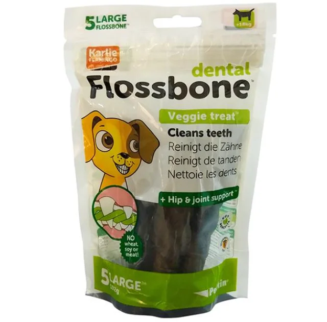 Лакомство Flamingo Dental Flossbone для чистки зубов собак, средний, 15 ед