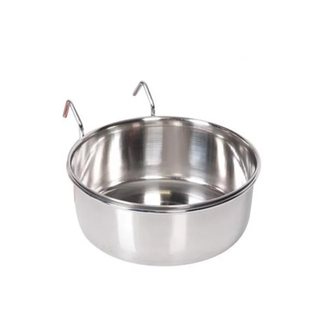 Миска Flamingo Small Animal Bowl навесная с крючком, для грызунов, нержавеющая сталь, размер L