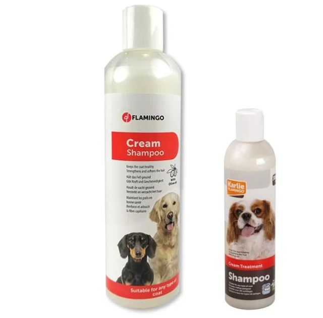 Шампунь Flamingo Cream Shampoo для собак, для крепкой здоровой шерсти с оливковым маслом, 300 мл