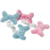 Іграшка Flamingo Puppy Mini Bones для собак, кісточки з пищалками на гумці, 14×9 см, кольори в асортименті