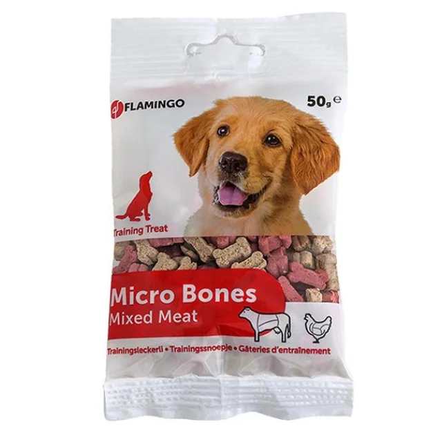Лакомство Flamingo Micro Bones Training Treat косточка, для обучения собак, 50 г