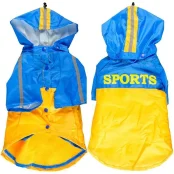Плащ-дождевик Flamingo Raincoat 2in1 для собак, желто-голубой, 40 см