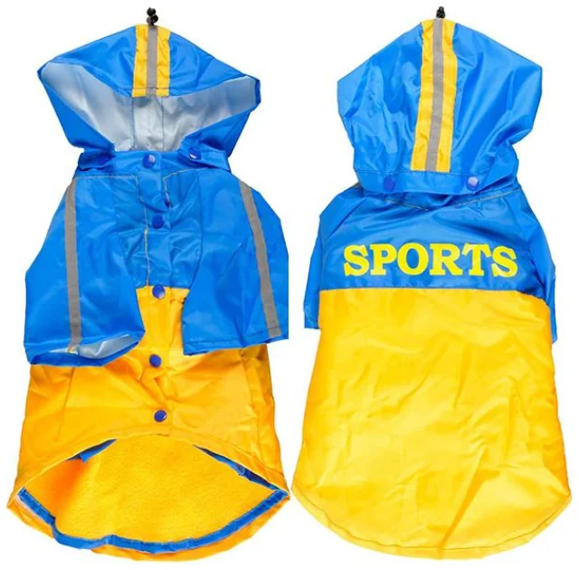 Плащ-дождевик Flamingo Raincoat 2in1 для собак, желто-голубой, 32 см