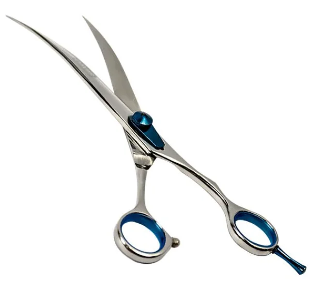 Ножиці Davis Extreme Edge Blue Curved вигнуті, для підстригання собак, 8.5 ", 21.6 см