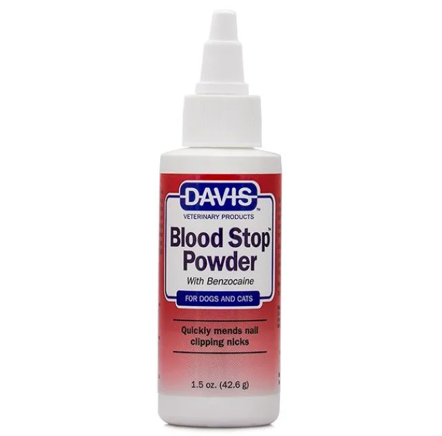 Порошок Davis Blood Stop Powder кровоостанавливающий, с бензокаином для собак и котов, 43 г