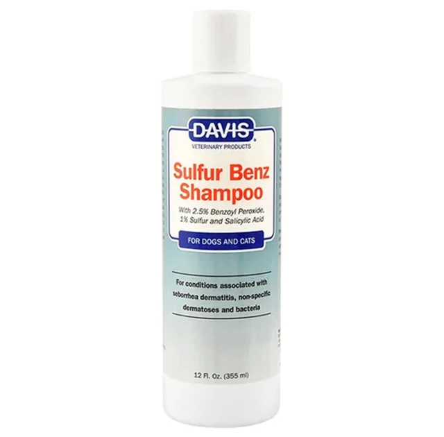 Шампунь Davis Sulfur Benz Shampoo для собак и котов с заболеваниями кожи, 355 мл