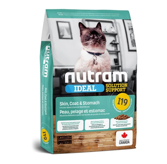 Сухой корм I19 Nutram Ideal Solution Skin Coat для кошек с чувствительной кожей и шерстью, холистик, 1.13 кг