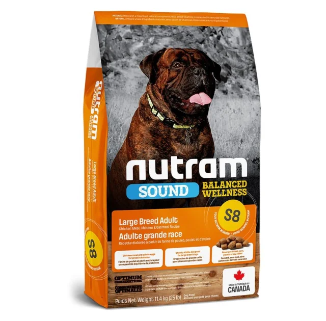 Сухий корм S8 Nutram Sound Balanced Wellness Large Breed для дорослих собак великих порід, з куркою, 11.4 кг