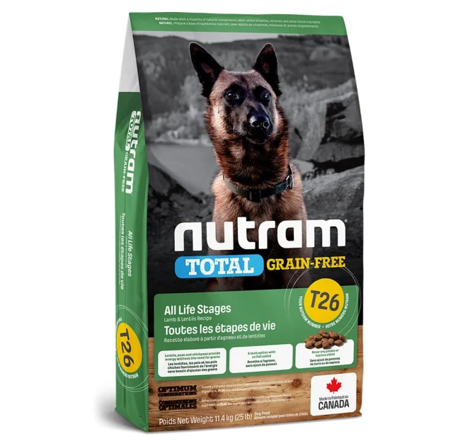 Сухий корм T26 Nutram Total Grain-Free Lamb & Lentils для собак, з ягням і сочевицею, беззерновий, 11.4 кг