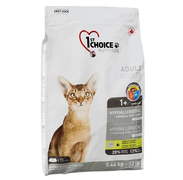 Сухой корм 1st Choice Adult Hypoallergenic без злаков, для кошек от 1 года, с уткой, 350 г