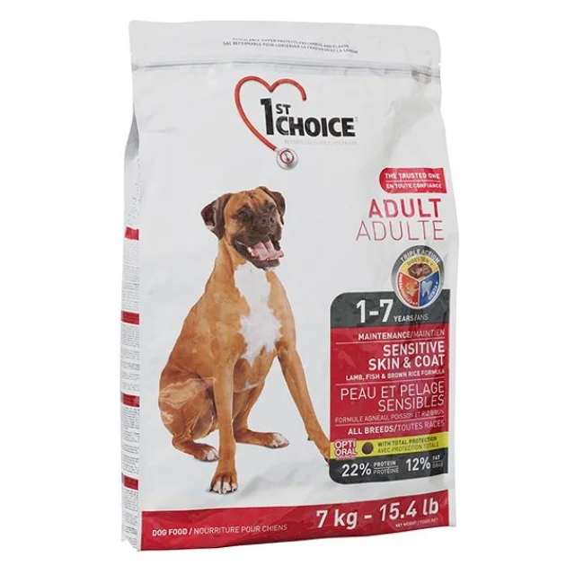 Сухий корм 1st Choice Adult Sensitive Lamb & Fish для порід схильних до алергії, з ягням і рибою, 2.72 кг
