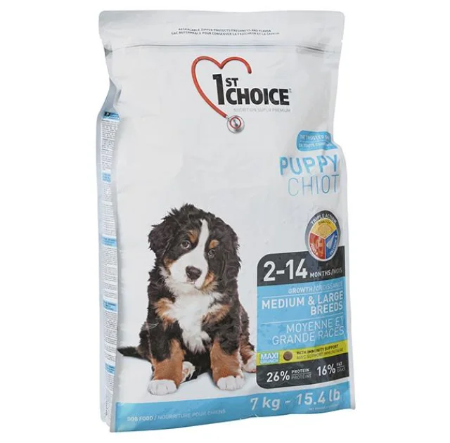 Сухой корм 1st Choice Puppy Medium&Large Chicken для щенков средних и крупных пород, с курицей, 2.72 кг