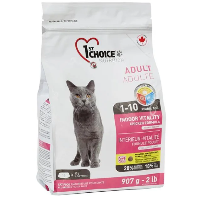 Сухой корм 1st Choice Adult Indoor Vitality Chicken для кошек от 1 до 10 лет, с курицей, 10 кг