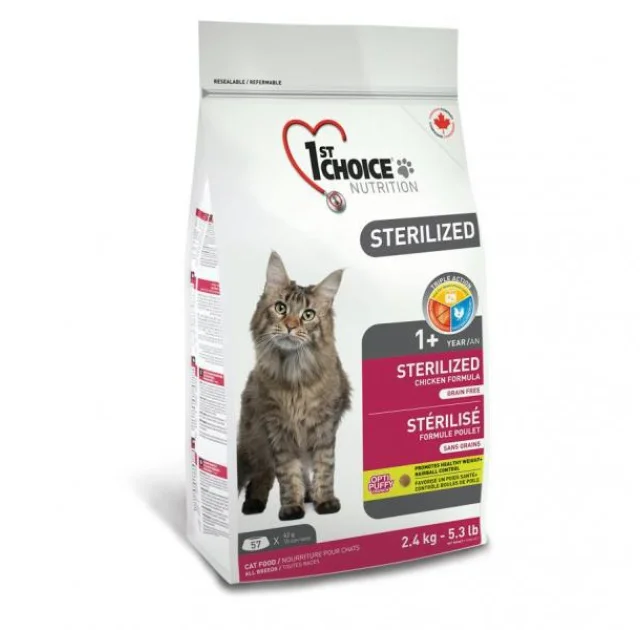 Сухий корм 1st Choice Sterilized Chicken для кастрованих котів і стерилізованих котів, з куркою, 2.4 кг