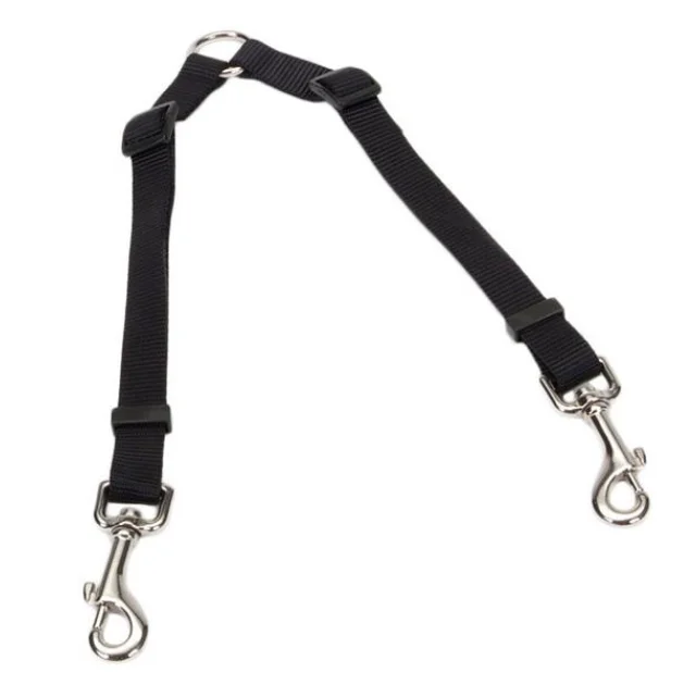 Поводок-спарка Coastal 2 Dog Adjustable Coupler для 2-х собак, нейлон, черный, 2 см