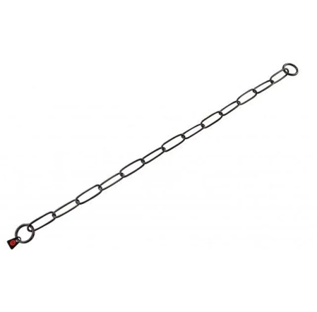 Ошейник-цепь Sprenger Long Link для собак, с широким звеном, черная сталь, 3 мм, 50 см