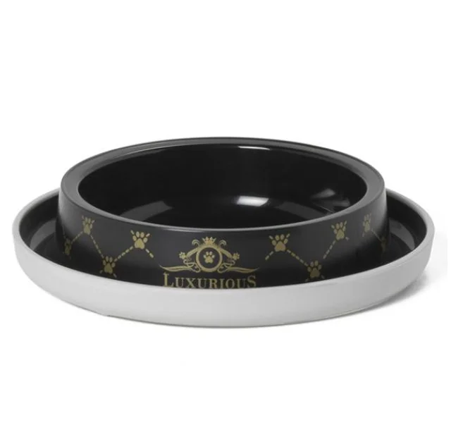 Миска Moderna Trendy Dinner Luxurious Pets для собак, пластик, черная, 210 мл, d-15 см
