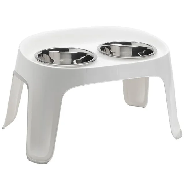 Столик с мисками Moderna Skybar для собак, белый, 2×850 мл, 29×48×20 см