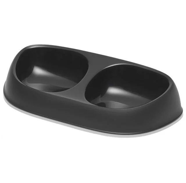 Двойная миска Moderna Sensibowl для кошек, черная, 2×200 мл