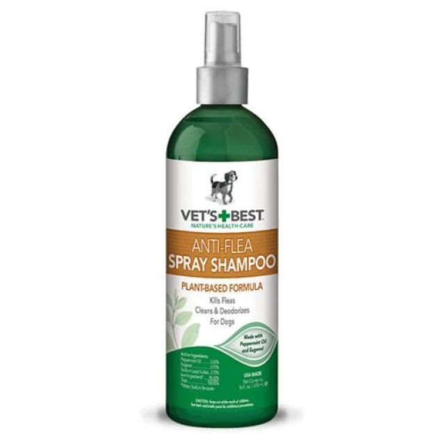 Шампунь-спрей Vet`s Best Natural Anti-Flea Spray-Shampoo от блох для собак, 470 мл