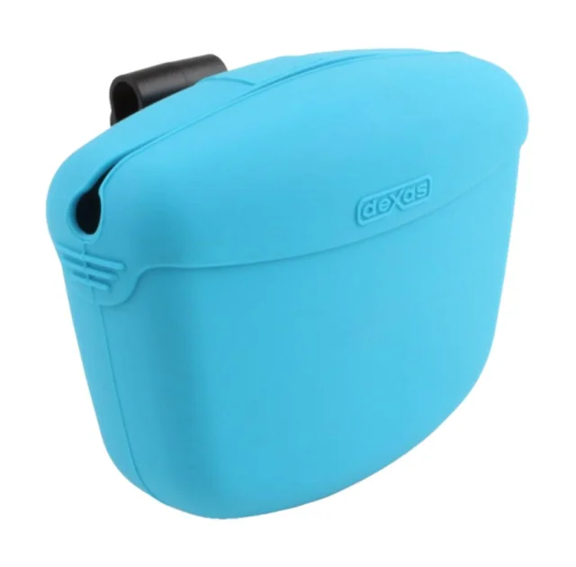Контейнер для лакомств Dexas Pooch Pouch с клипсой на пояс для тренировок, голубой