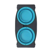 Миска Dexas Double Feeder з регульованою висотою, для собак, блакитна, 960 мл