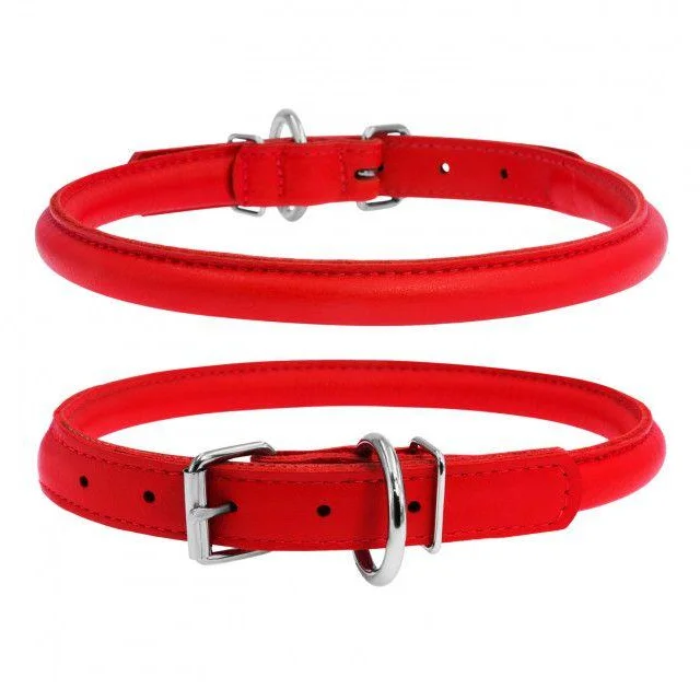 Нашийник Waudog Glamour круглий, діаметр 8 мм, довжина 20-25 см, червоний