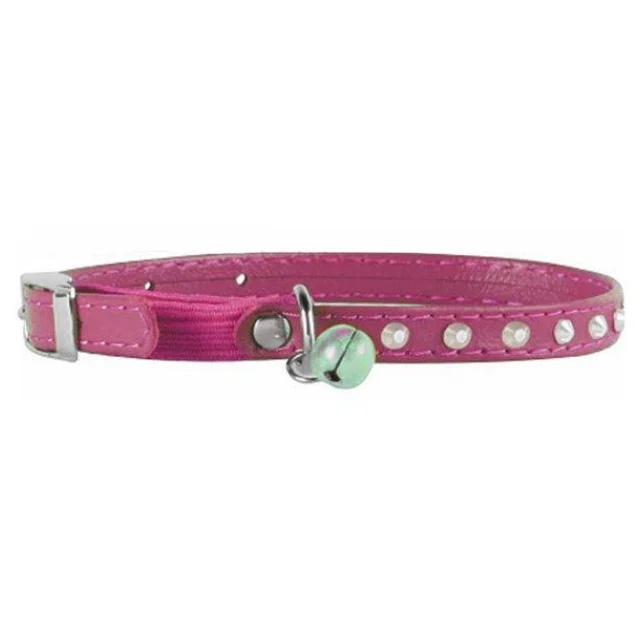 Нашийник Waudog Glamour з гумкою, клейові стрази, для котів, 9 мм х 22-30 см, фіолетовий