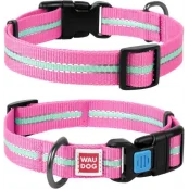 Нашийник Waudog Nylon Світлонакопичувальні, ширина 15 мм, довжина 23-35 см, рожевий