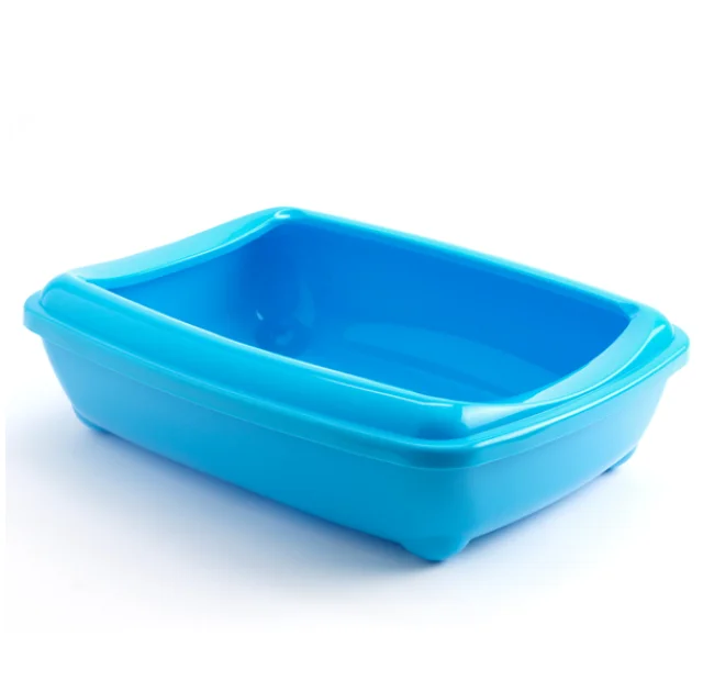 Туалет Moderna Mini Arist-O-Tray для кошек, с бортиком, кобальт синий, 42 х 31 х 13 см