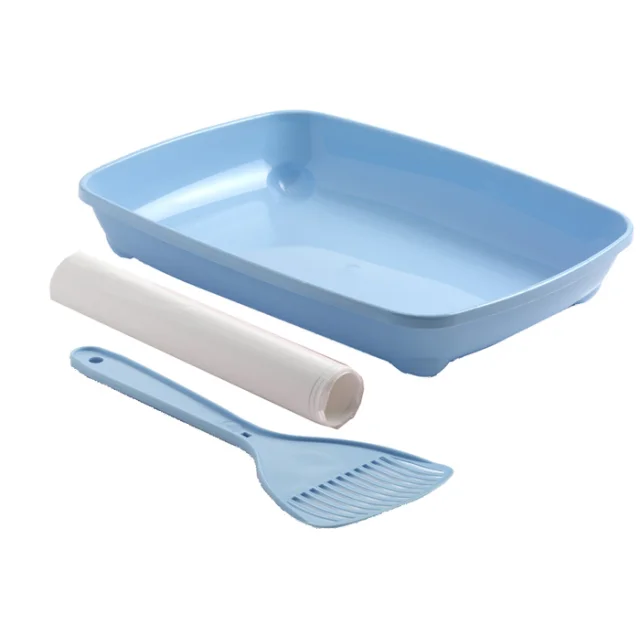 Туалет Moderna Arist-O-Tray для котят с лопаткой и пакетами, голубой, 27,9 х 35 х 6,2 см