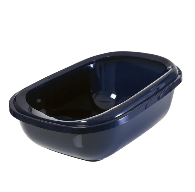 Туалет Moderna Mega Tray для кошек, с бортиком, кобальт синий, 66 х 49 х 27 см