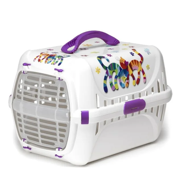 Переноска Moderna Trendy Runner Friends Forever для котів, фіолетова, 51×31×34 см