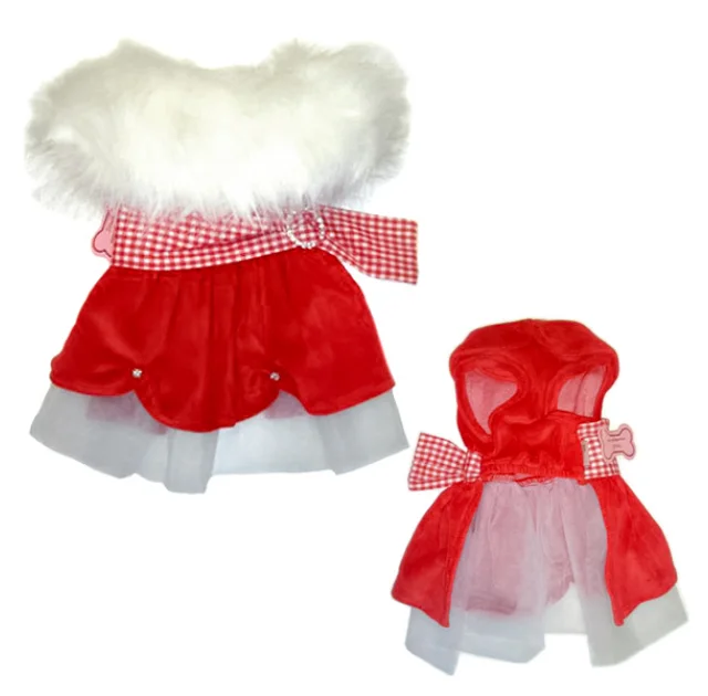 Новогоднее платье Monkey Daze Santa Dress для собак, размер XS, красный