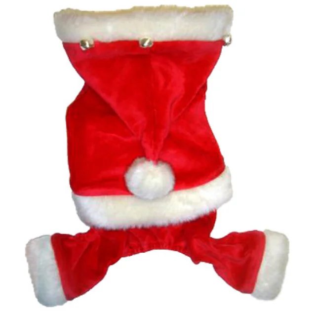 Комбинезон Monkey Daze Santa с капюшоном, для собак, размер XS, красный