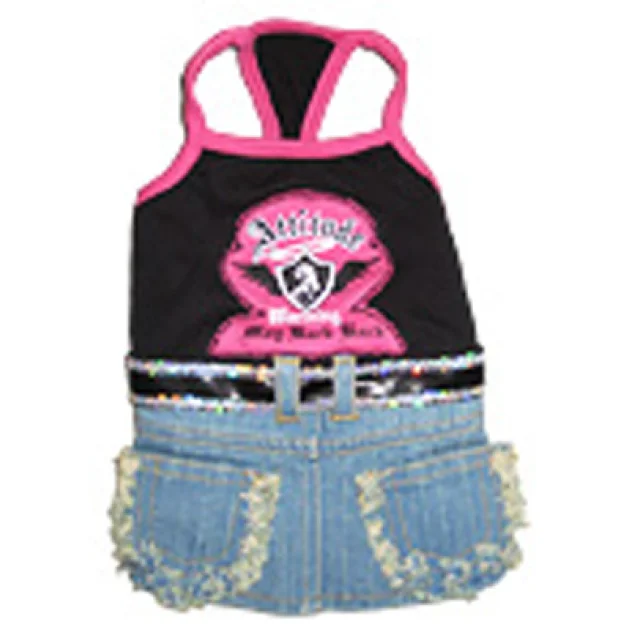 Платье Monkey Daze Attitude Dress Denim для собак, размер XS, разноцветный