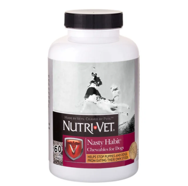 Добавка от поедания экскрементов Nutri-Vet Nasty Habit для собак и щенков, 60 табл