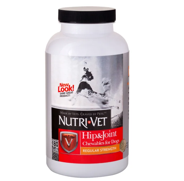 Таблетки Nutri-Vet Hip & Joint Regular для связкок и суставов, для взрослых собак всех пород, 180 табл