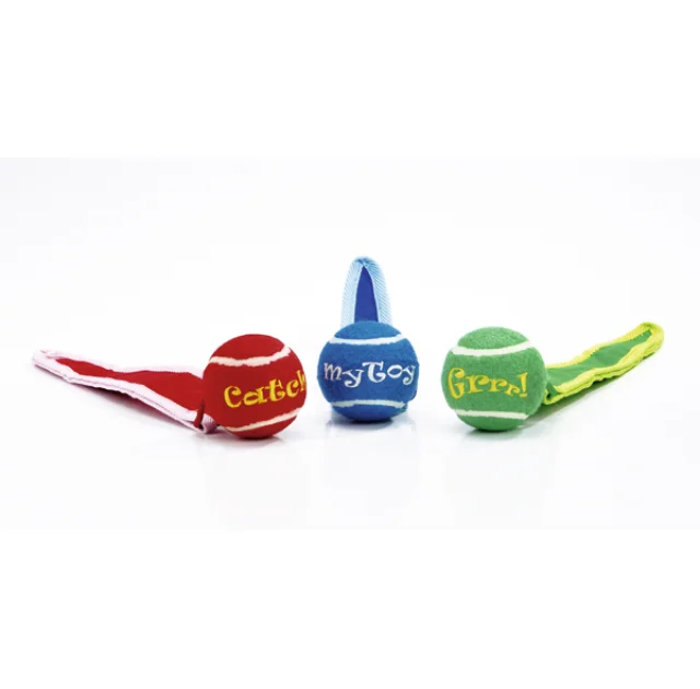 Іграшка тенісний м'яч Pet Products для собак, з хвостом, 36 х 6 см