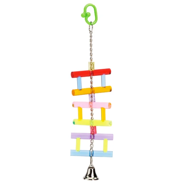 Игрушка лесенка Pet Products с колокольчиком для попугаев, акрил, 33 см