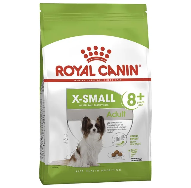 Сухой корм Royal Canin X-Small Adult 8+ для собак миниатюрных пород от 8 лет, 1.5 кг