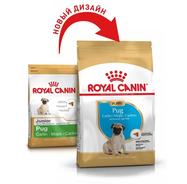 Сухой корм Royal Canin Pug Puppy для щенков мопса до 10 месяцев, 500 г