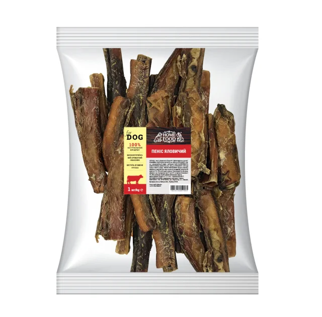 Лакомство Home Food Пенис говяжий для взрослых собак, 1 кг