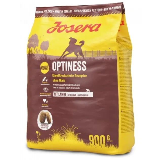 Сухий корм Josera Adult Optiness для дорослих собак середніх і великих порід, з ягням, птицею і рисом, 900 г